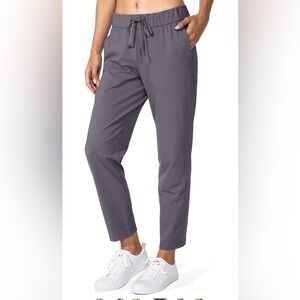 Gradual Everyday Drawstring Ankle Pants in Gray  (XL) NEW